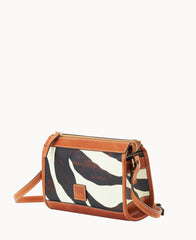 Zebra Leather Zip Crossbody