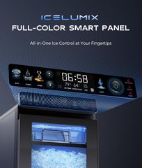 ecozy Nugget Ice Maker Countertop, Smart Pebble Ice Machine with APP Control, 44 lbs/24H Soft Pellet Chewable Ice with Self-Cleaning, Stainless Steel