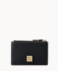 Pebble Grain Zip Credit Card Case
