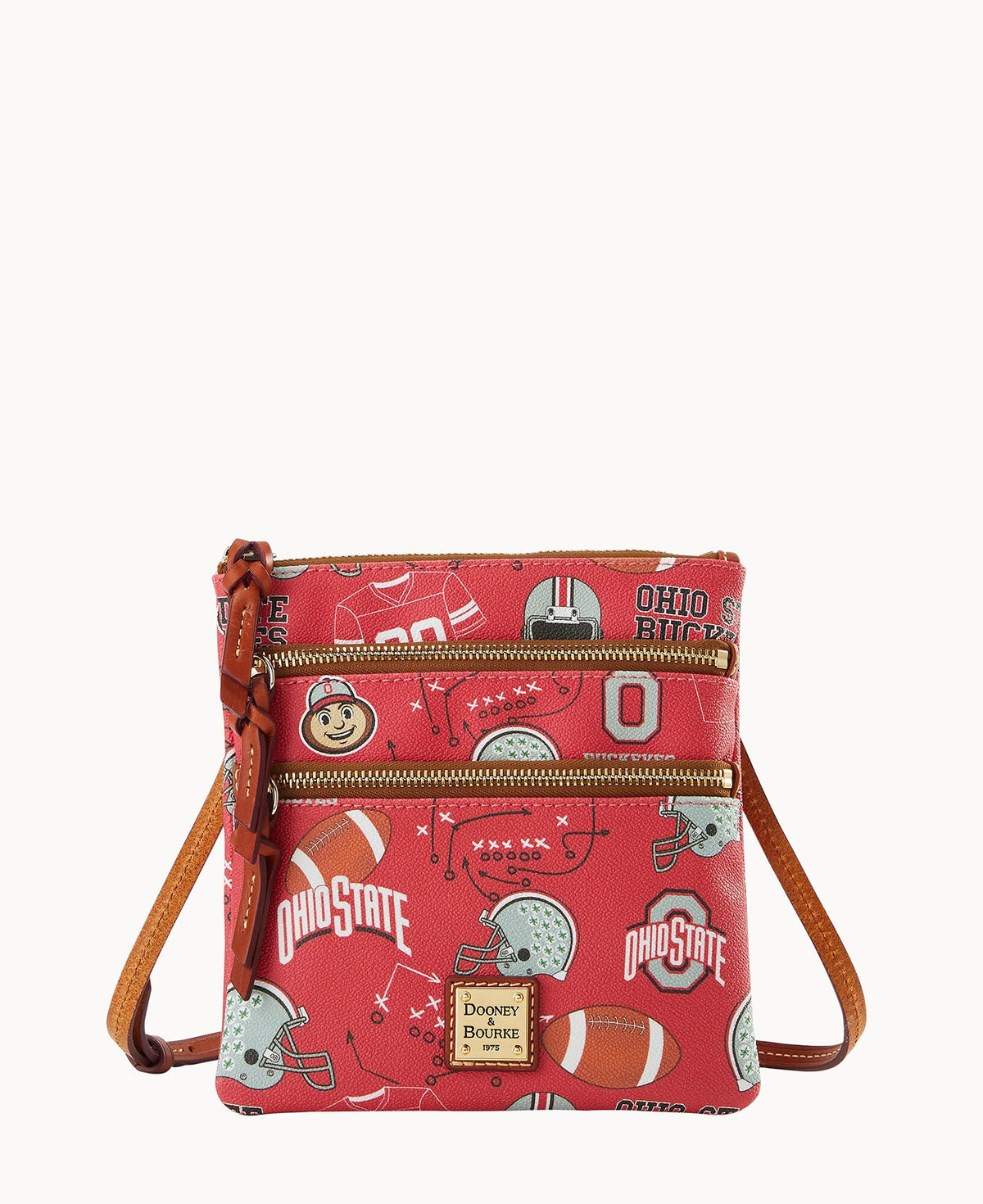 Collegiate Ohio State University Triple Zip Crossbody